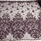 1 Yard Beaded 3D Floral Lace Fabric Embroidered on 100% Polyester Net Mesh, Plum, 54" Width, Elegant Fabric for Dresses & Crafts